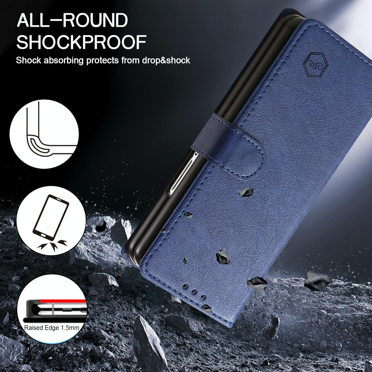 For Samsung Galaxy Z Fold4 5G Leather Texture Phone Case - Pu Tpu - Light Blue
