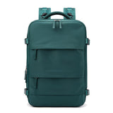 Outdoor Travel Laptop Backpack - Army Green - Pink - Close-Up Angle