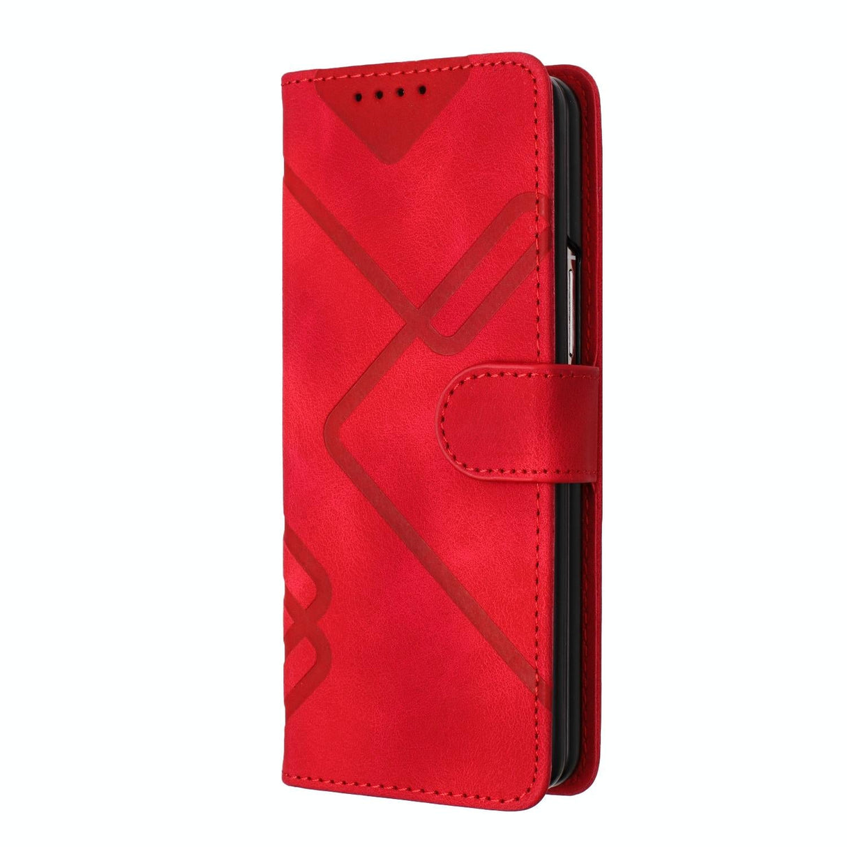 For Samsung Galaxy Z Fold4 5G Smooth Leather Phone Case - Line Pattern - Black