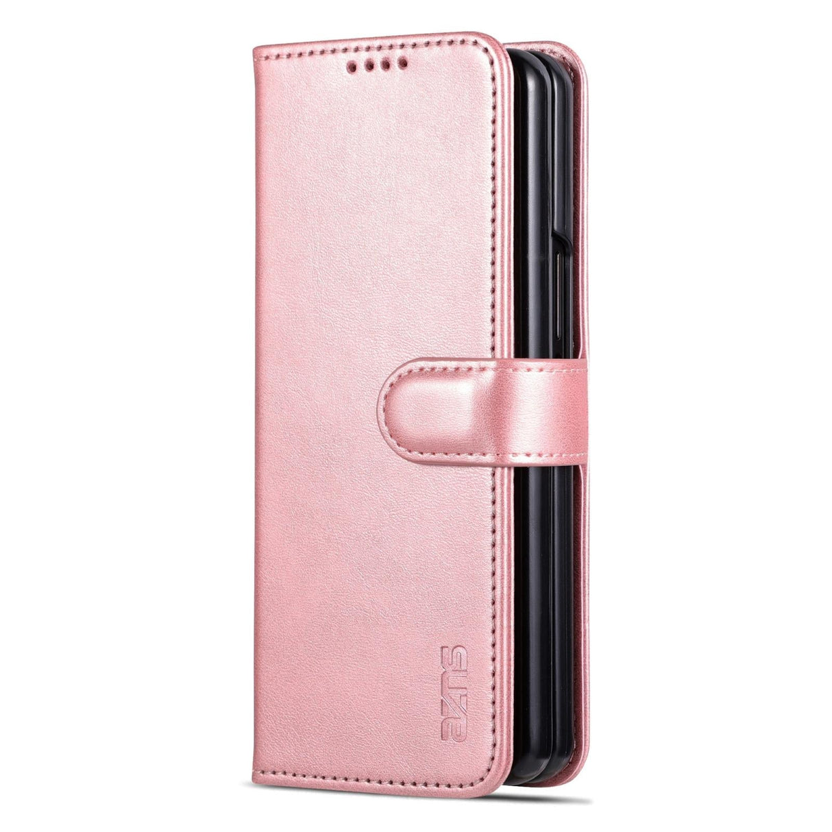 For Samsung Galaxy Z Fold4 5G Leather Phone Case - Smooth Calf Texture - Black