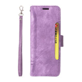 For Samsung Galaxy Z Fold4 5G Leather Dual Buckle Phone Case - Purple
