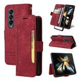For Samsung Galaxy Z Fold4 5G Leather Dual Buckle Phone Case - Purple - Extra Image