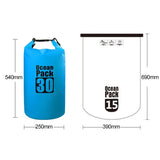 30L Outdoor Waterproof Double Shoulder Bag Dry Sack Pvc Barrel Bag - Orange