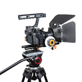 Cage Set With Stabilizer Follow Focus And Matte Box - Orange For Sony A7 - Rear View