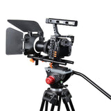 Cage Set With Stabilizer Follow Focus And Matte Box - Orange For Sony A7 - Low Angle