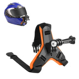 Universal Chin Strap Mount for Action Cameras - Orange - Front View