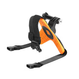 Universal Chin Strap Mount for Action Cameras - Orange - Top-Down View
