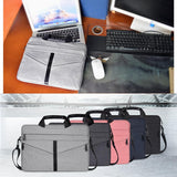 Stylish Zipper Laptop Bag With Shoulder Strap - Durable & Breathable - Pink - Top-Down View