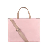 13.3 Inch Pink Laptop Crossbody Bag - Waterproof Pu Material - Front View