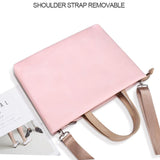 13.3 Inch Pink Laptop Crossbody Bag - Waterproof Pu Material - Top-Down View