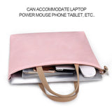 13.3 Inch Pink Laptop Crossbody Bag - Waterproof Pu Material - 45-Degree Angle