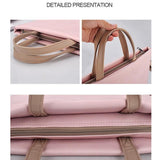 13.3 Inch Pink Laptop Crossbody Bag - Waterproof Pu Material - Close-Up Angle