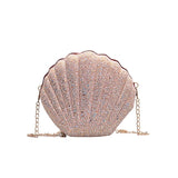 Sequined Shell Crossbody Bag Single Shoulder Fashion Accessory - Pink
