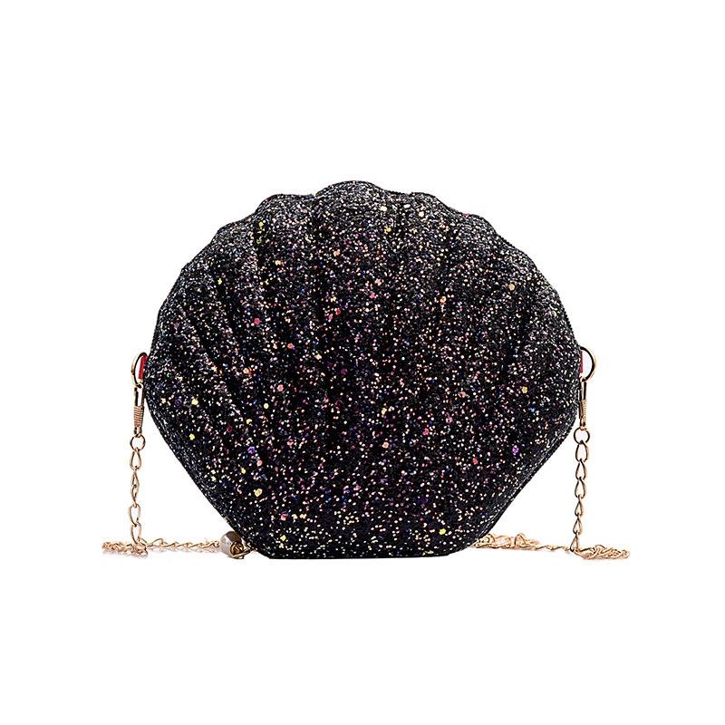 Sequined Shell Crossbody Bag Single Shoulder Fashion Accessory - Pink