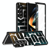 For Samsung Galaxy Z Fold4 5G Foldable Electroplated Phone Case With Hinge - Green - Front View