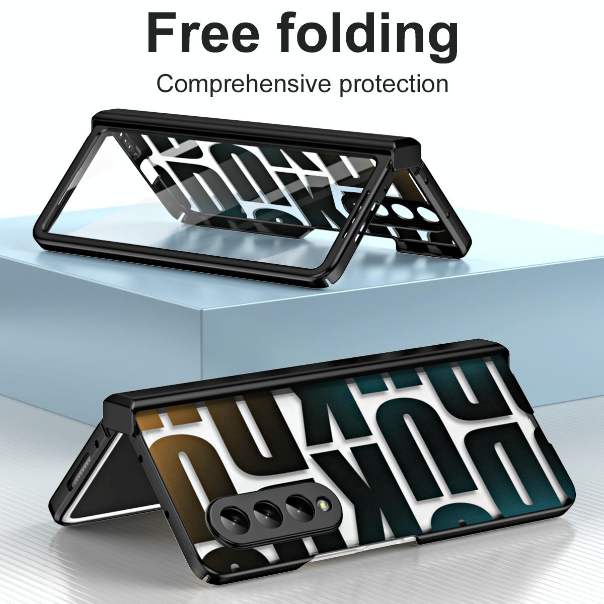 For Samsung Galaxy Z Fold4 5G Foldable Electroplated Phone Case With Hinge - Green