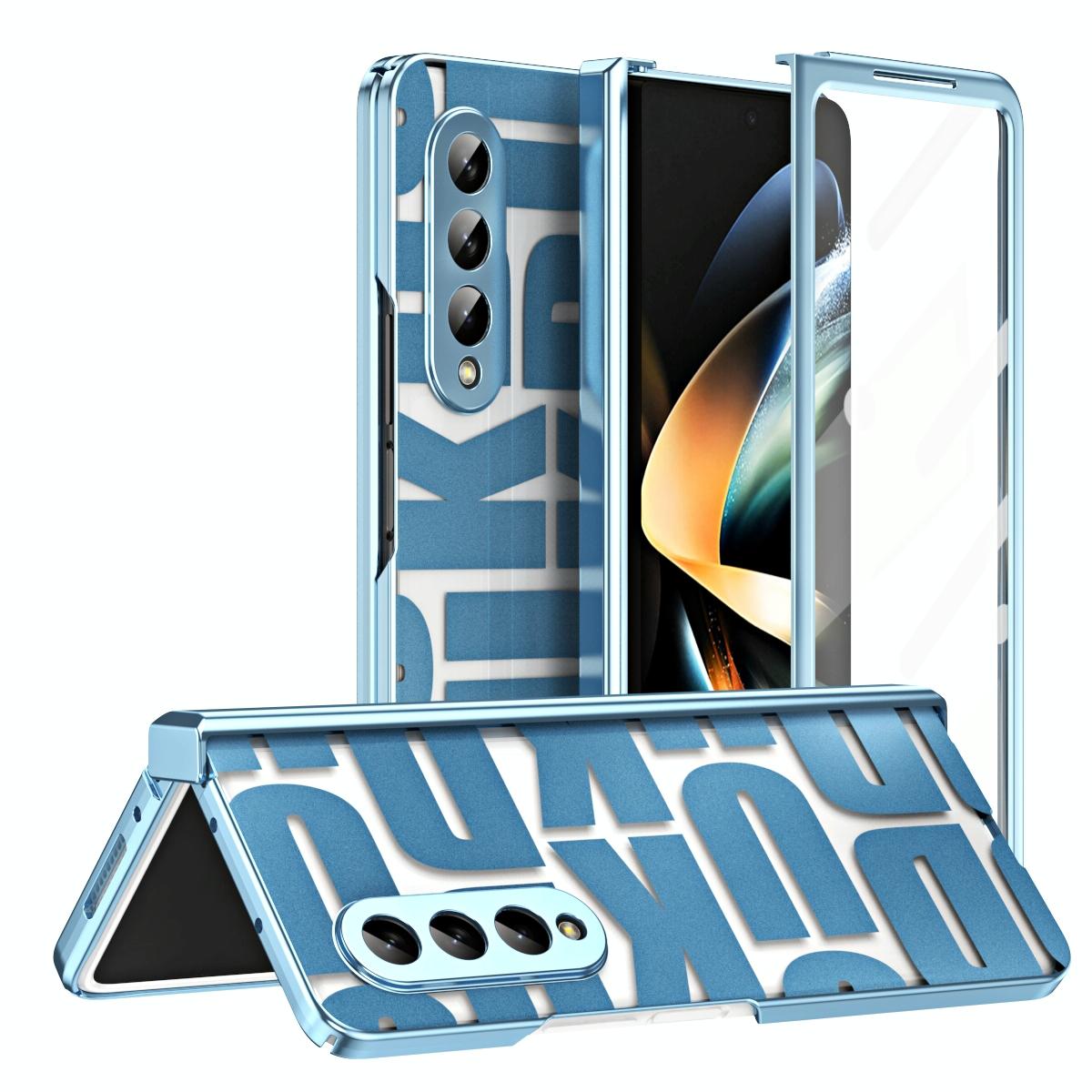 For Samsung Galaxy Z Fold4 5G Foldable Electroplated Phone Case With Hinge - Green