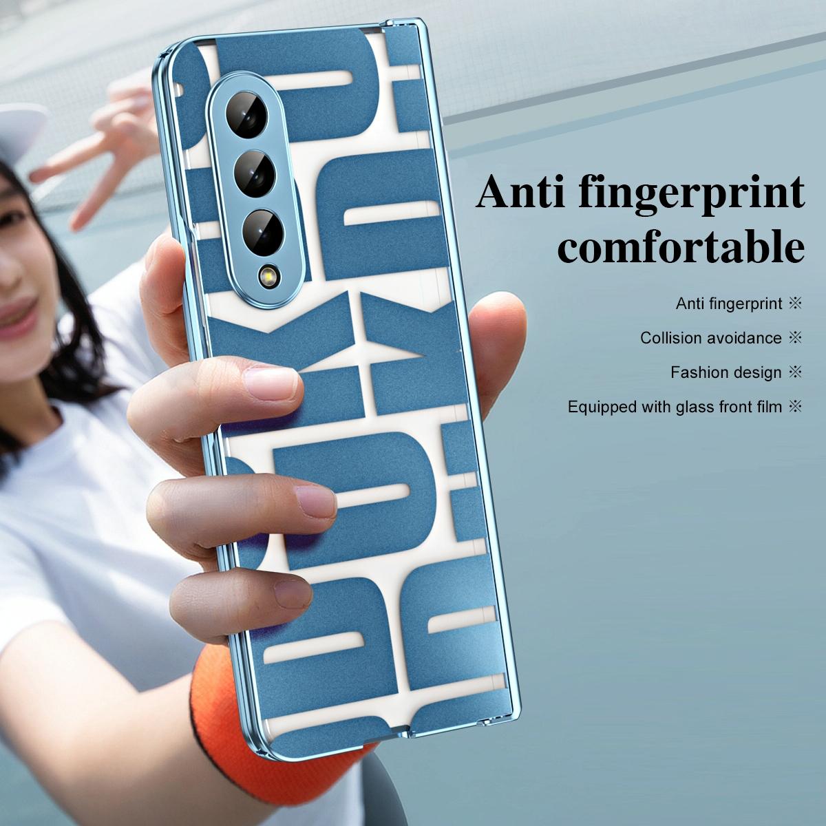 For Samsung Galaxy Z Fold4 5G Foldable Electroplated Phone Case With Hinge - Green