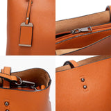 Stylish Pu Leather Women Crossbody Bag - Coffee - Low Angle