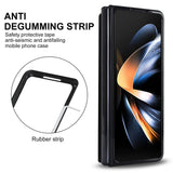 For Samsung Galaxy Z Fold4 5G Double Buckle Foldable Phone Case With Pen Slot - Brown