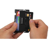 Multi Function Aluminum Card Holder For Men & Women Elastic Band Wallet - Black