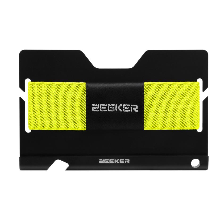 Multi Function Aluminum Card Holder For Men & Women Elastic Band Wallet - Black