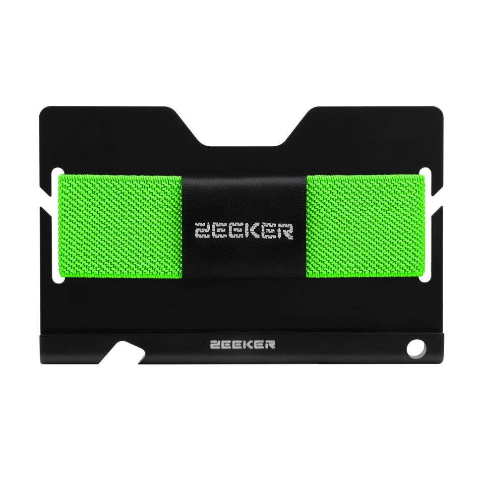 Multi Function Aluminum Card Holder For Men & Women Elastic Band Wallet - Black