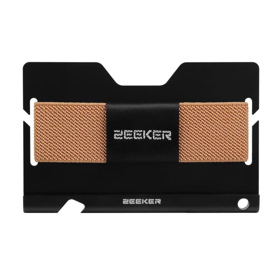 Multi Function Aluminum Card Holder For Men & Women Elastic Band Wallet - Black