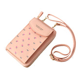 Floral Multi Card Crossbody Bag For Women - Jujube - Front View