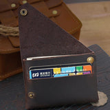 Leather Card Holder For Bank Cards Black - Ink Green - Close-Up Angle