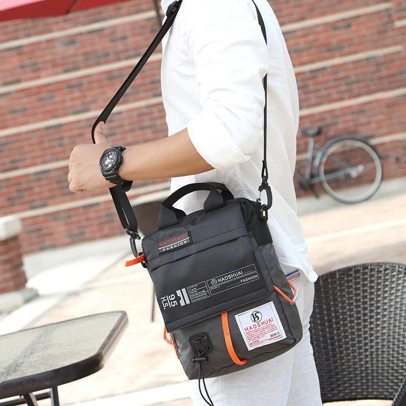 Waterproof Men Crossbody Bag Outdoor Cloth Sling For Hands Free Convenience - Light Blue