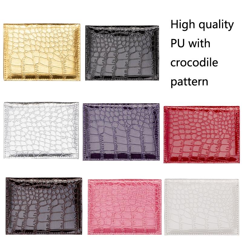 Pu Crocodile Pattern Card Holder Fits Cdc Documents - Brown