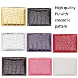 Pu Crocodile Pattern Card Holder Fits Cdc Documents - Brown - Side View