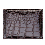 Pu Crocodile Pattern Card Holder Fits Cdc Documents - Brown - Rear View