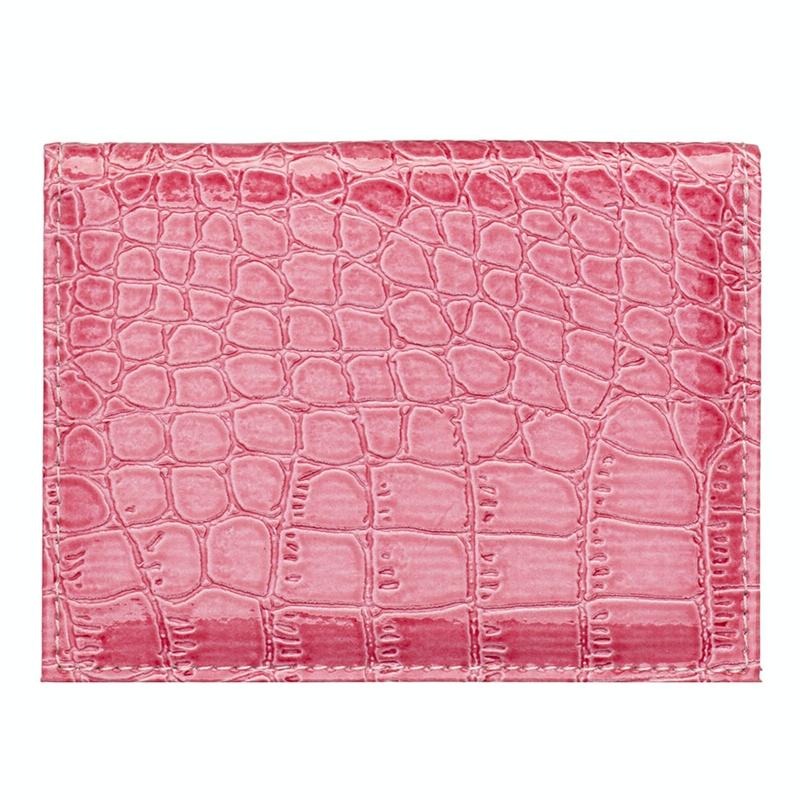 Pu Crocodile Pattern Card Holder Fits Cdc Documents - Brown