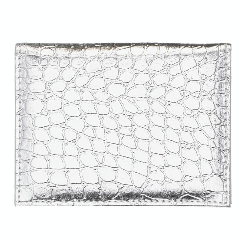 Pu Crocodile Pattern Card Holder Fits Cdc Documents - Brown