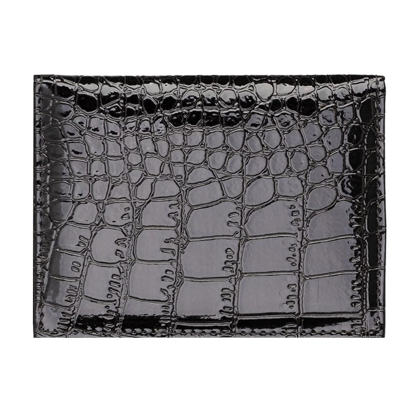 Pu Crocodile Pattern Card Holder Fits Cdc Documents - Brown