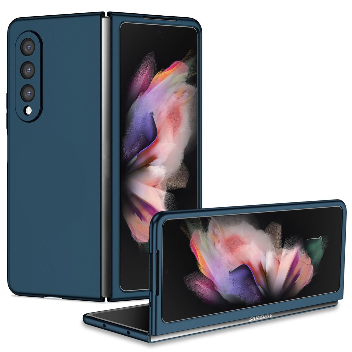 For Samsung Galaxy z Fold4 5G Foldable Armor Phone Case - Compact and Durable - Dark Blue