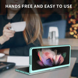 For Samsung Galaxy z Fold4 5G Foldable Armor Phone Case - Compact and Durable - Dark Blue - Close-Up Angle
