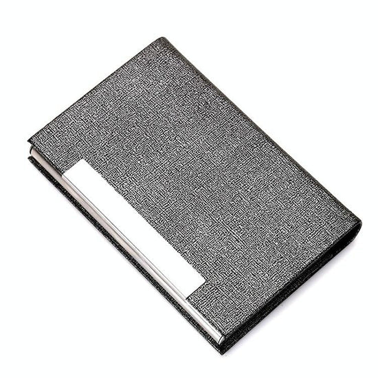 Stainless Steel Card Holder Sleek Business Accessory - Gray