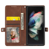 For Samsung Galaxy Z Fold4 5G Textured Leather Phone Case - Cubic Grid Design - Yellow - Top-Down View