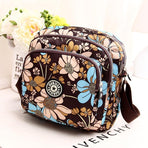 Waterproof Nylon Multilayer Crossbody Bag For Women - Lattice Dot