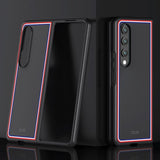 For Samsung Galaxy Z Fold4 5G Frosted Skin Case - Slim & Stylish - Checkered White - Side View