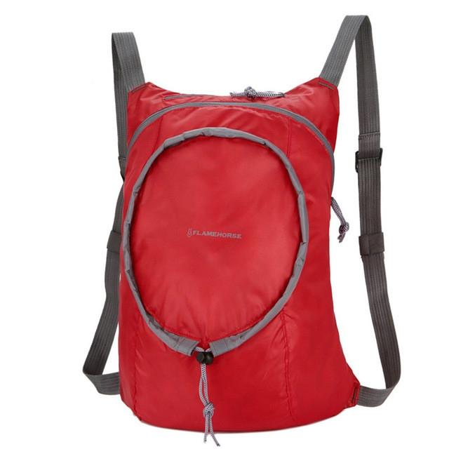 Waterproof Nylon Collapsible Backpack Lightweight Travel Bag For Women And Men - Red