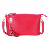Fringed One Shoulder Bag For Women Large Capacity Casual - Rose Red - Extra Image