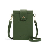 Stylish Thin Messenger Bag For Women - Brown - Front View
