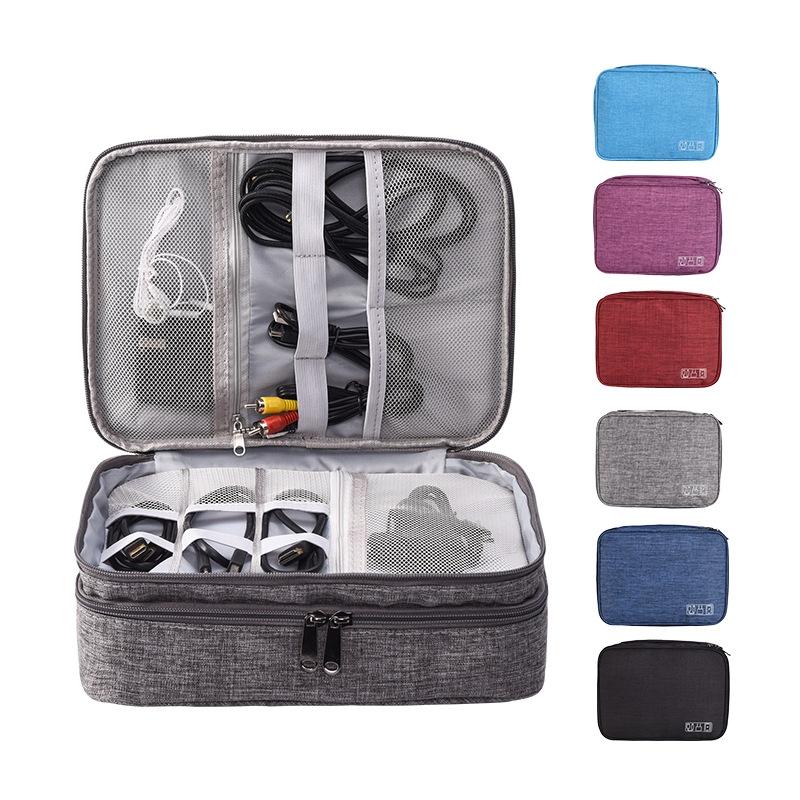 5-inch Digital Earphone Storage Bag - Multifunctional - Lake Blue