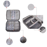 5-inch Digital Earphone Storage Bag - Multifunctional - Lake Blue - Top-Down View