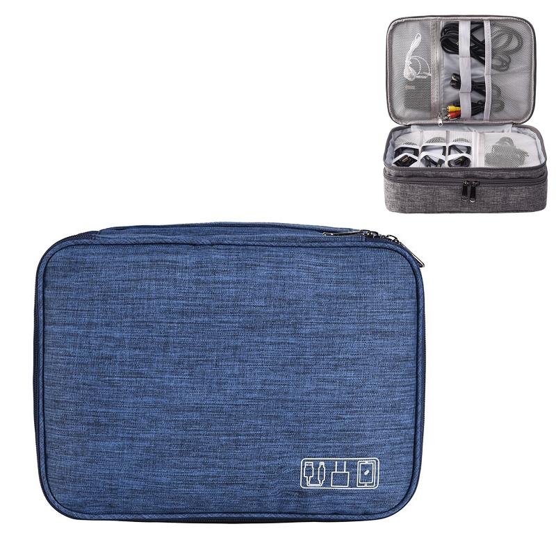 5-inch Digital Earphone Storage Bag - Multifunctional - Lake Blue