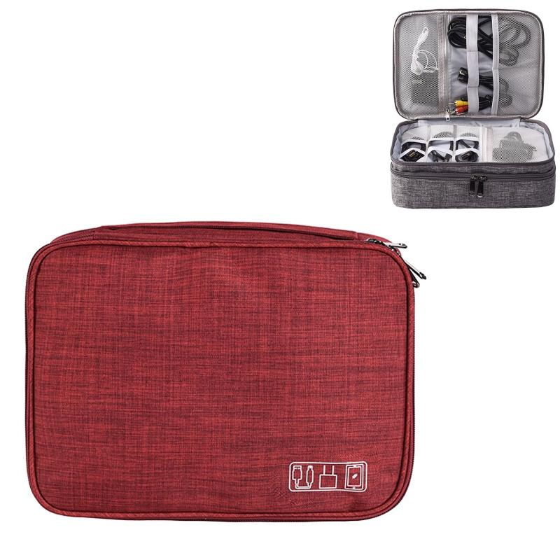 5-inch Digital Earphone Storage Bag - Multifunctional - Lake Blue